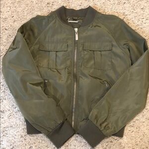 Jou Jou Army Green Bomber Jacket Girls Size Medium Worn Once